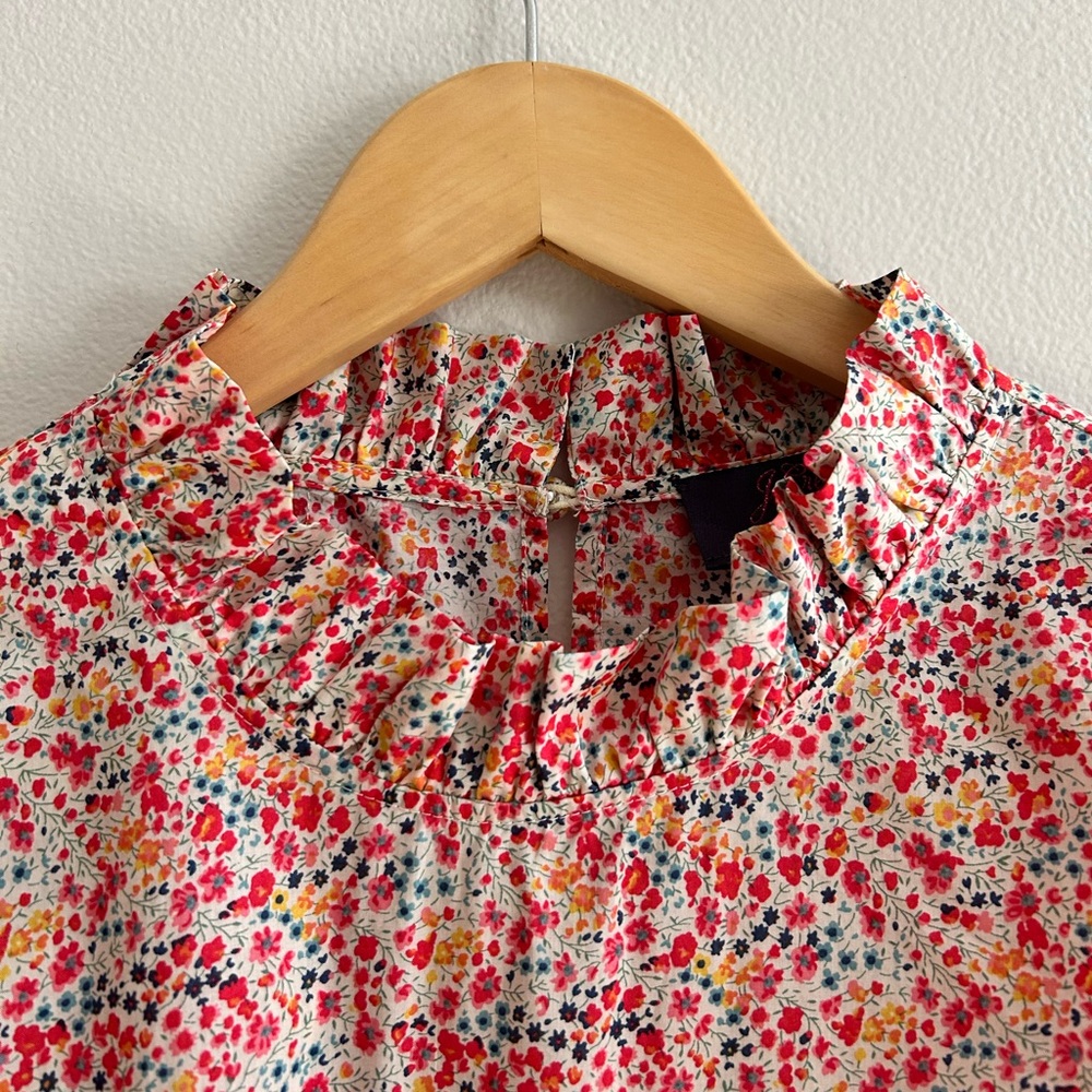 J.Crew Long-Sleeve Ruffleneck Top in Liberty Phoebe Floral